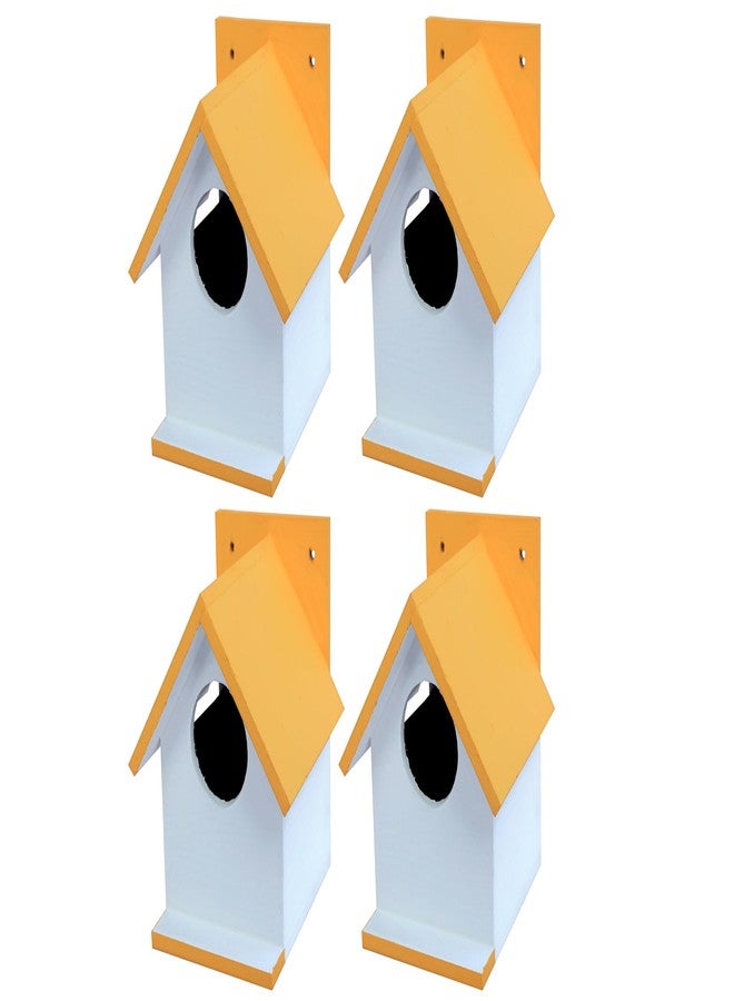 Hellonz Bird House for Sparrow, Budgies & Finches with Air Ventilation and Mounting Hook (Pack of 2) (Orange) - Image 1